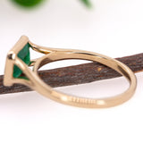 Asra 14K Yellow Gold 1.63cts Zambian Emerald Ring | Emerald Cut 8.5X6.2mm
