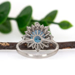 Tanu 14K White Gold 4.05cts London Blue Topaz Diamond Ring | Round 10mm