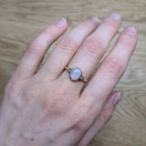 1.25ct Ethiopian Opal Ring w Diamond Accents in Solid 14K Yellow Gold | OV 9x7mm