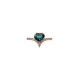 Jisha 14K White Gold 1.20Cts Indicolite Tourmaline Diamond  Engagement Ring | Pear 7x6mm