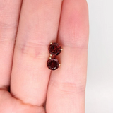 Garnet Round Martini Solitaire Stud Earrings | 3mm 4mm 5mm 6mm 7mm 8mm