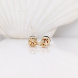 Four Prong Round Red Garnet Solitaire Stud Earrings in 14K Gold |  3mm 4mm 5mm 6mm 7mm 8mm