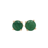 Four Prong Round Emerald Solitaire Stud Earrings |  Round 3mm 4mm 5mm 6mm 7mm 8mm