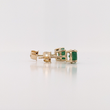 Four Prong Round Emerald Solitaire Stud Earrings |  Round 3mm 4mm 5mm 6mm 7mm 8mm