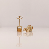 Four Prong Round Citrine Solitaire Stud Earrings | 3mm 4mm 5mm 6mm 7mm 8mm