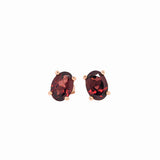 14k Gold Oval Solitaire Stud Earring Findings | Push Back & Screw Back Mounting Settings | Choose Your Faceted Gemstone