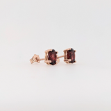Garnet Oval Solitaire Stud Earrings | 5x3mm 6x4mm 7x5mm 8x6mm 9x7mm 10x8mm