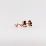 Garnet Oval Solitaire Stud Earrings | 5x3mm 6x4mm 7x5mm 8x6mm 9x7mm 10x8mm