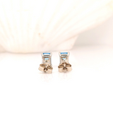 Swiss Topaz Emerald Cut Solitaire Stud Earrings | 6x4mm 7x5mm 8x6mm 9x7mm 10x8mm