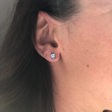 Swiss Topaz Emerald Cut Solitaire Stud Earrings | 6x4mm 7x5mm 8x6mm 9x7mm 10x8mm