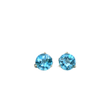 Swiss Topaz Round Martini Prong Solitaire Stud Earrings | 3mm 4mm 5mm 6mm 7mm 8mm