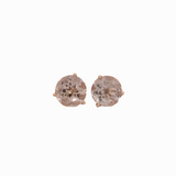 Peach Morganite Martini Prong Studs in Solid 14K Gold | Round 6mm