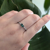 Previously Loved 14K White Gold Indicolite Tourmaline Ring | Cushion Shape 6x4mm