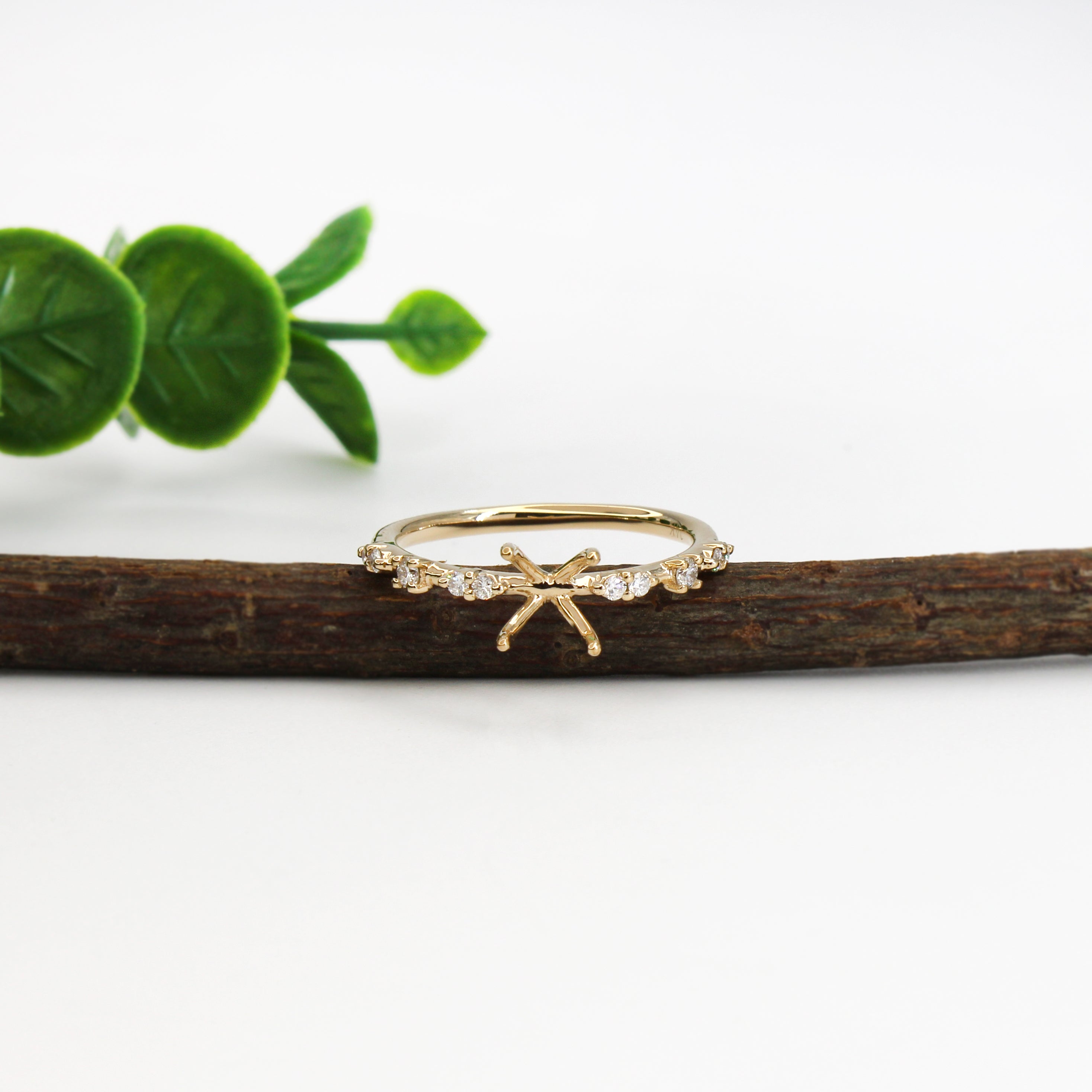 kylie 14k yellow gold diamond semi mount ring