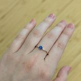Vino 14K Yellow Gold 0.43cts AAA Ceylon Sapphire Diamond Ring | Round 5mm