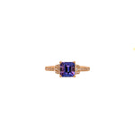 zanira 14k yellow gold 1.43cts tanzanite diamond ring | emerald cut 6mm