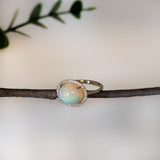 Angel 14K Yellow Gold 2.64cts Opal Diamond Ring | Oval 12X9mm