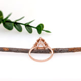 Lanah 14K Yellow Gold 2.14cts Morganite Diamond Ring | Trillion 9mm
