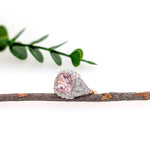 Lara 14K Dual White Yellow Gold 2.97cts Cor de Rosa Morganite Diamond Ring | Cushion 9mm