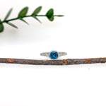 samara 14k white gold 0.80cts london blue topaz diamond wedding ring | round 6mm