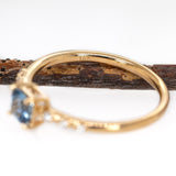 Misti 14K Yellow Gold Brazilian Aquamarine Diamond Ring | RD 4mm