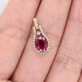Elegant Ruby Pendant w Diamond Accents