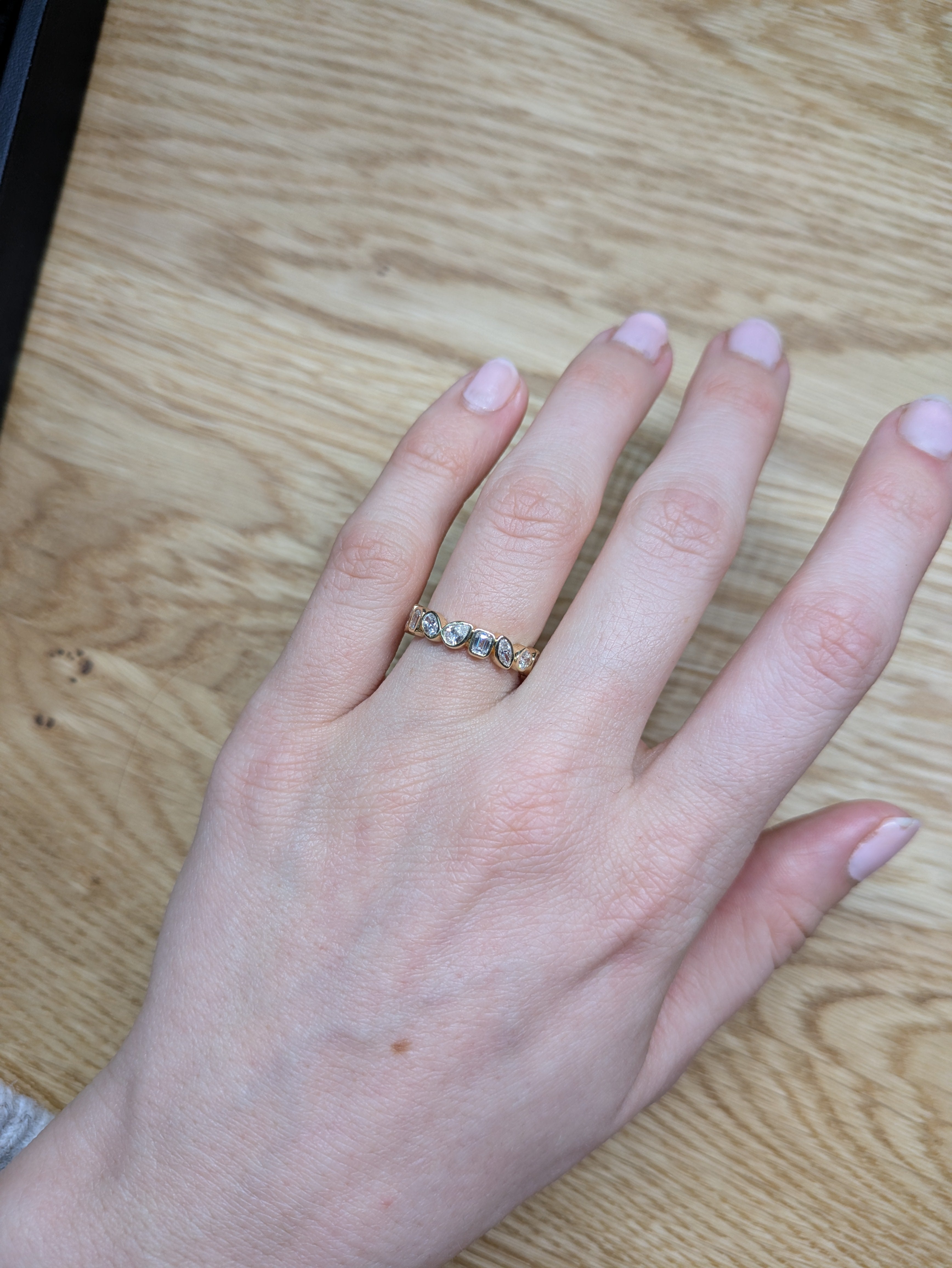 Milgrain Details Lab Diamonds Ring w 14K Yellow Gold | Mix 0.2mm
