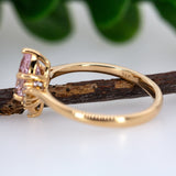 Vanya 14K Yellow Gold Pink Sapphire Diamond Ring | Pear Shape 8x5.5mm