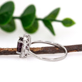 Divya 14K White Gold Purple Spinel Diamond Ring | Oval Shape 8x6mm