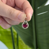 Riya 14K White Gold Rubellite Tourmaline Diamond Pendant | Round 6mm