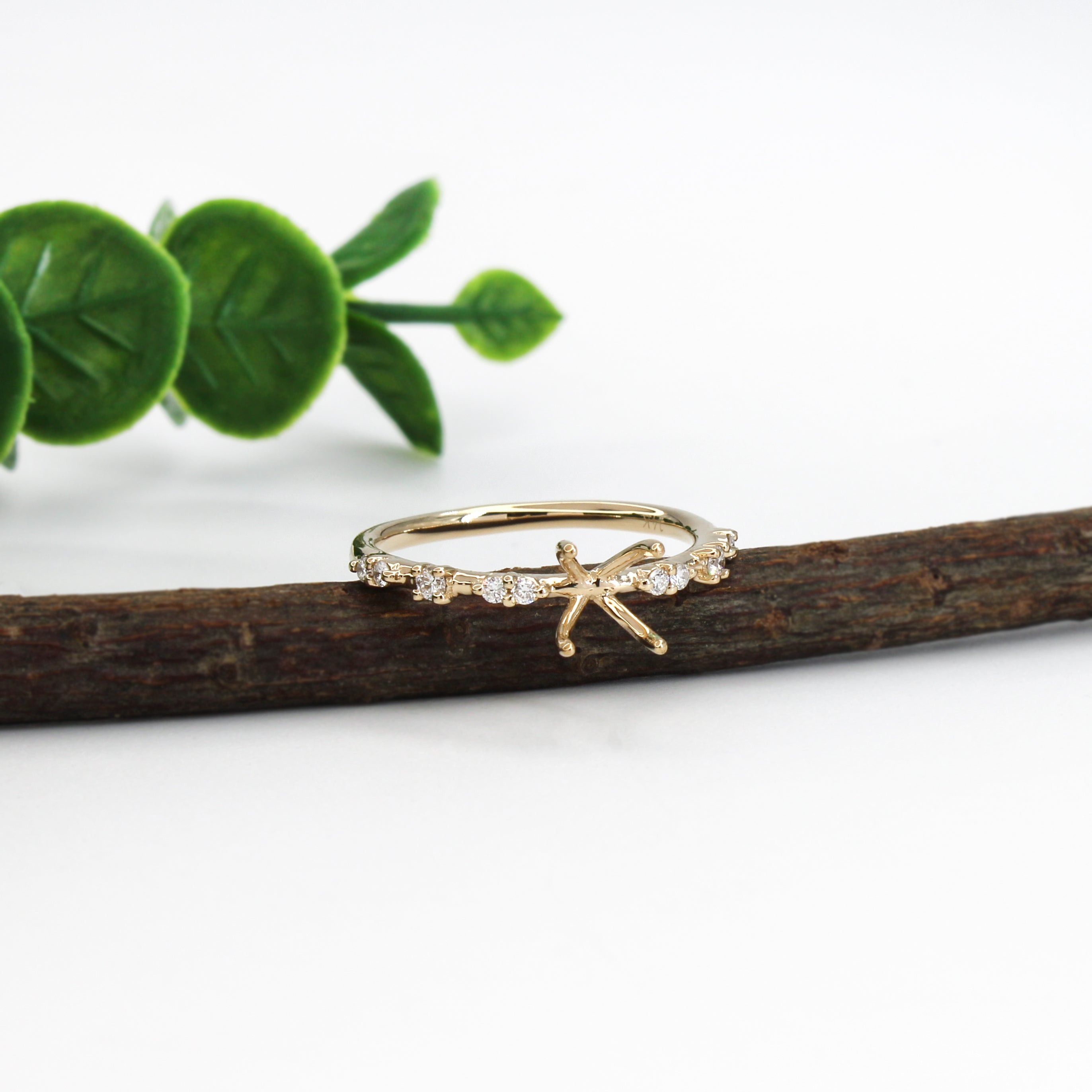 kylie 14k yellow gold diamond semi mount ring