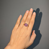 Angel 8.4cts Star Ruby Ring w Natural Diamond Accents in Solid 14K Gold | OV 12x10mm