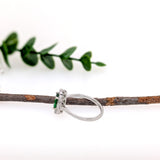 Spring Green 14K White Gold 0.94cts Rare Tsavorite Garnet Diamond Ring | Oval 7.9x5.8mm