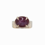 Bold Collection | 14K Yellow Gold 7.3cts Star Ruby Diamond Ring | Oval 10.5x9.6mm