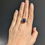 Tessa 14K White Gold Bi-Color Tourmaline Diamond Ring | Emerald Cut 12x8mm