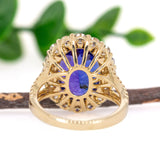 Rani 14K Yellow Gold 4.96cts AAA Deluxe Tanzanite Diamond Ring | Oval Shape 14x10mm