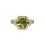Adhya 14K Yellow Gold 3.63cts Sphene Diamond Ring | Cushion Cut 9x7mm