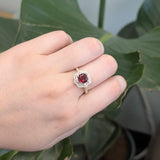 Gauri 14K Yellow and White Gold Rhodolite Garnet Diamond Ring
