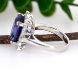 Aria 14K White Gold Tanzanite Diamond Ring | Oval 13x10mm