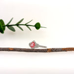 Samira 14K White Gold 0.575cts Padparadscha Sapphire Diamond Ring | Pear Shape 6x4.6mm