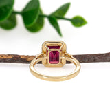 Manya 14K Yellow Gold Madagascar Ruby Diamond Ring | EM 9x7mm