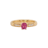 Akshita 14K Yellow Gold Madagascar Pink Spinel Diamond Ring | Round 4mm