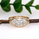 Daisy 14K Yellow Gold Lab-Created and Natural Diamond Ring | Marquise 15.7x7.6mm