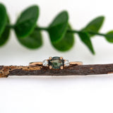 Vani 14K Rose Gold Alexandrite Diamond Ring | Oval Shape 5.3x4mm