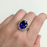 Rani 14K Yellow Gold 4.96cts AAA Deluxe Tanzanite Diamond Ring | Oval Shape 14x10mm