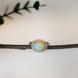 Angel 14K Yellow Gold 2.64cts Opal Diamond Ring | Oval 12X9mm