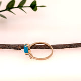 turia 14k yellow gold 1.02cts turquoise diamond engagement ring | pear 8x6mm
