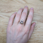 Lanah 14K Yellow Gold 2.14cts Morganite Diamond Ring | Trillion 9mm