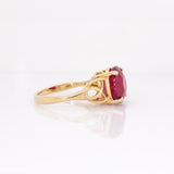 Talia 14k Solid Gold Solitaire Madagascar Ruby Ring | Round 11mm