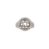Miranda Collection | Art Deco Style Ring Setting Gold w Diamond Halo